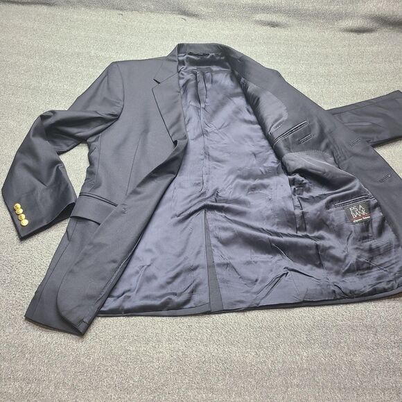 Jos A Bank Blazer Mens 41R Signature Collection Wool Gold Buttons Classic Suit - Picture 4 of 11